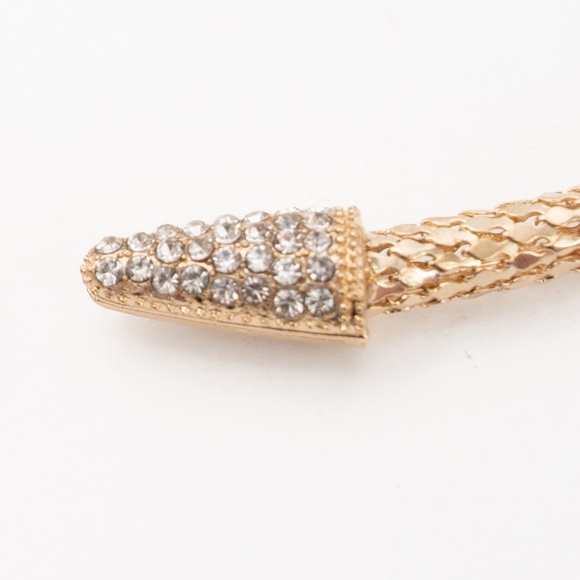 Gold Rhinestone Snake Choker Necklace - Picture 5 of 7